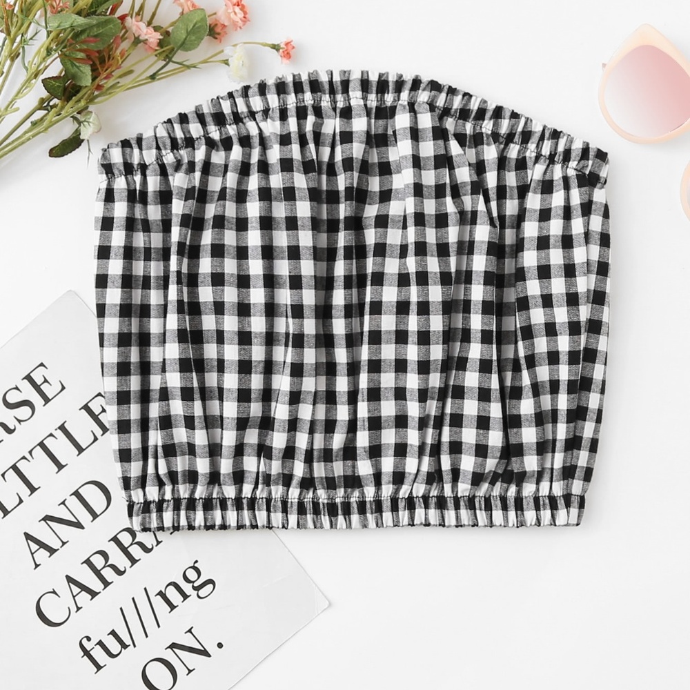 gingham tube top